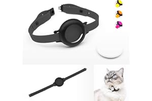 LucyBalu obroża dla kota Nemo do AirTag* I bezpieczna, lekka, wygodna I obroża dla kotów z zamknięciem zabezpieczającym I kompatybilna z Apple AirTag I silikonowa opaska czarna