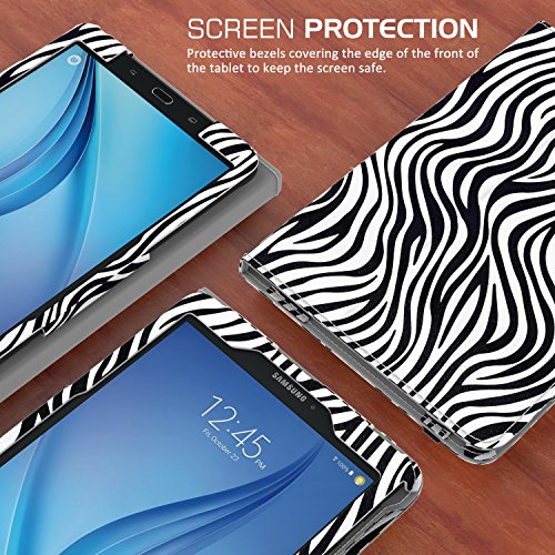 MoKo Tab E 9.6 Hülle – Kunstleder Ständer Schutzhülle Smart Cover mit Stift-Schleife für Samsung Galaxy Tab E 9,6″ (Wifi/4G LTE Version) 2015 Tablet-PC, Zebra Schwarz - 6