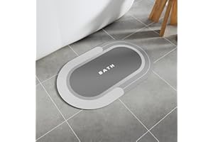 SIXHOME Alfombra de Baño Antideslizante Alfombrilla de baño Lavable a Máquina Súper Absorbente(Gris,40 * 60cm)
