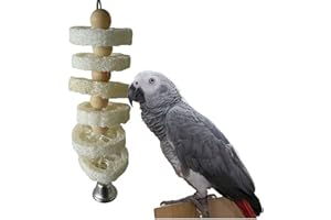 Keersi Giocattolo da mordere in luffa naturale, adatto a pappagalli, parrocchetti, calopsitte, conuri, giocattolo per la gabbia, giocattolo da mordere