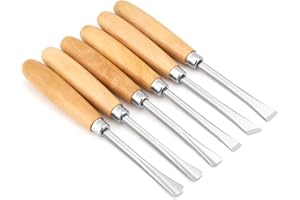 VIAGASAFAMIDO Set di 6 scalpelli per legno Utensili per intaglio del legno, sgorbie e scalpelli Strumenti per scolpire la lavorazione del legno per principianti, hobbisti e professionisti