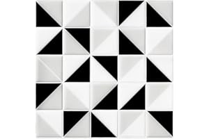 Ecoart 6 Piezas Decorativos Adhesivos Para Azulejos Pegatina de Pared, Azulejos de Gel, Diseño de Mosaico Triángulo, Efecto 3d, Cenefa Autoadhesivo