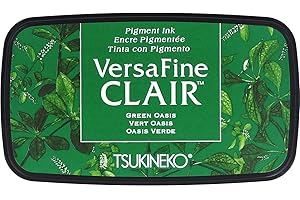 Tsukineko Oasis VersaFine Almohadilla de Tinta Clair, Material sintético, Verde, 5,6 x 9.7 x 2.3 cm