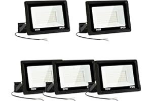 JEFEDANA 6PCS-Focos LED Exterior 50W Proyector LED Exterior 5000LM IP66 Impermeable Foco Proyector LED 6500K Blanco Frío Floodlight para Casa, Garaje, Patio, Terraza, Campo