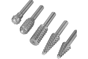 Hoteche Rotary Grar Set 5-teilig 1/4" Schaft Carving Gravierbohrer Universal Fitment Rotary Tool Raspel Bits für Holz und Kunststoff Fit mit Dremel, Dewalt
