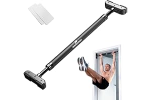 RHINOSPORT Barra per trazioni da porta, barra per trazioni da 69 a 92 cm, attrezzatura per allenamento a casa, palestra, allenamento della parte superiore del corpo, antiscivolo