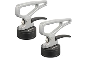 MUTUACTOR Lot de 2 poignées de levage magnétiques manuelles solides, aimant en néodyme puissant avec poignée stable pour le transport, outil magnétique facile à détacher pour saisir des objets en