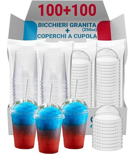 LISHINE Confezione da 100 bicchieri da dessert in plastica da 141,7 g
