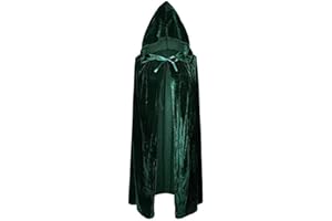 BODESHIS Cloak, Green Cloak for Halloween and Christmas, Unisex Adult Medieval Cloak Green Cape, Hooded Cape Witch Cosplay Accessories for Cosplay and Themed Parties (150 cm/59inch)