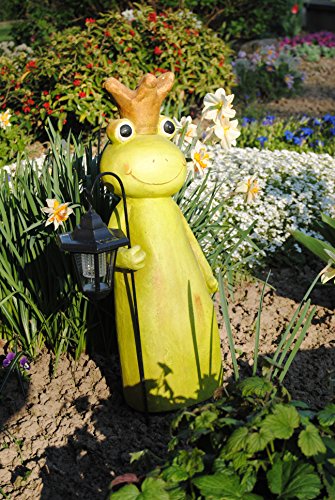 Riesig XXL Froschkönig Dekofigur Frosch ca. 57 cm Solar Lampe neu - 3