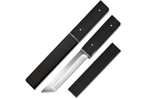 Promithi Cuchillo de hoja fija, acero inoxidable de alta dureza, mango de madera, cuchillo de exterior, cuchillo de camping, cuchillo de bolsillo, cuchillo multiusos, cuchillo de supervivencia