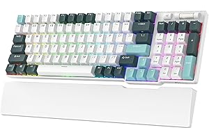 RK ROYAL KLUDGE RK96 RGB Limited Ed, 90% 96 klawiszy, bezprzewodowa, potrójny tryb, Bluetooth 5.0/2.4G/USB-C, wymienna klawiatura mechaniczna z obsługą oprogramowania i ogromną baterią, żółty