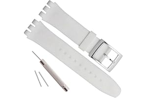 GREEN OLIVE OliBoPo - Hebilla de acero inoxidable chapada en plata, resistente al agua, correa de reloj de goma de silicona