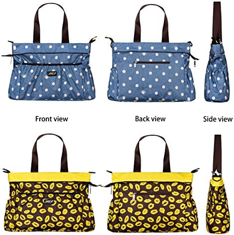 JFT Beach Bag with Zip, 4 Bottle Holders, Waterproof to be used as Nappy Bag or Diaper Bag