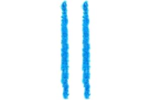 Ceboic 2 Pièces Boa en Plumes, 2M Boa de Plumes Moelleuses Colorées Accessoire de Costume pour Déguisement, Fête à Thème, Mariage, Carnaval, Halloween, Cadeau de Noël