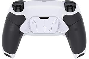 eXtremeRate RISE4 V3 Remap Kit pour ps5 Manette BDM-030/040/050, Coque Arrière Redessinée avec 4 Palette pour ps5 Controller BDM-030/040/050, Carte améliorée, Fond Blanc et Palette Blanche