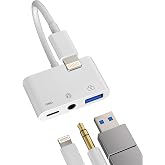 Lightning Adapter USB 3.5 Headphones Quick Charge Cable for Apple iPhone 14/13/12 and iPad Earphones Jack Caps Accessories Ke