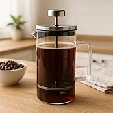 Deconox Borosilikat Cam French Press 350ml - Paslanmaz &Ccedil;elik Filtreli &Ouml;l&ccedil;ekli Kahve ve Bitki &Ccedil;ayı Demliği - Isıya Dayanıklı K