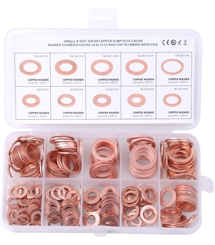 Assortiment 180 Joints Bouchon Vidange OC-PRO - Métallo-plastique 14/16/18mm