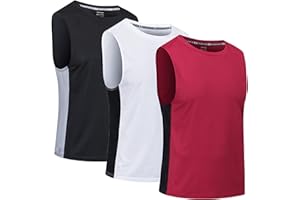 Cimic 3er Pack Tank Top Herren Sport Muskelshirts Schnelltrocknend Atmungsaktive Anti mit Reflektierenden Streifen Lässige Fitness