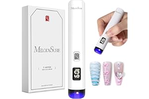 MelodySusie Lampe UV Ongles Gel, Mini Rechargeable Lampe UV Sèche Ongles avec 2 Minuteries, Séchage Rapide, Lampe à Ongles Professionnel avec Affichage LED à Capteur Automatique (blanc)