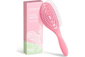Brosse à cheveux, SHINLEA Brosse à Cheveux Démélant Brosse a Cheveux Ventilée Brosse a Spirale Unique enfant Mouillés, Bouclés, Lisses et à tous les types de cheveux (Rose)