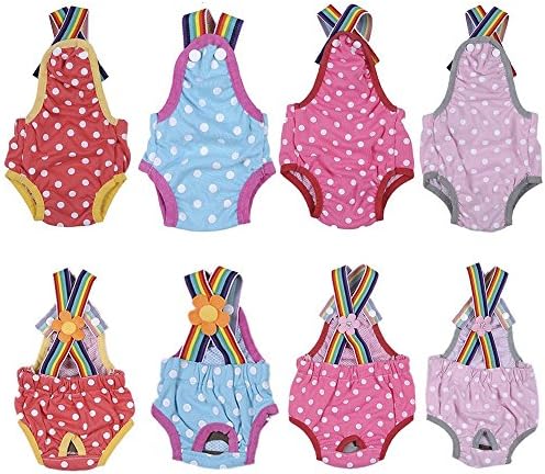 Dog Pants For Female In Heat Physiological Pants,Challen Rainbow Washable Cotton Dog Pants Breathable Pet Underwear Comfortable Dog Bitch Mating Season Heat Pants Strap Vest Diapers Breathable Nappy Hygiene For Medium Small Dogs Pet Dog Diaper Physiological Pants Washable Female Dog Sanitary Shorts Panties Menstruation Underwear Briefs