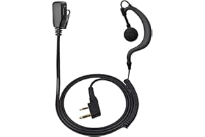 HYSHIKRA Oreillette Walkie Talkie avec Micro Casque Compatible avec Baofeng UV5R 888S UV-82HP Kenwood 2 Way Radio pour Sécurité Bodyguard Outdoor (G Forme, 1)