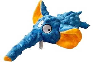 ZENVALY Hundespielzeug, Quietschende Spielzeug für Hund Quietschspielzeug, Hundespielzeug ohne Füllung, Plüschtier Hund Plüsch Sicher Kauspielzeug für Welpen Kleine Mittel Hunde, Elefant Blau