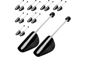 UCAMP Lot de 8 Paires Embauchoirs en Plastique - Embauchoirs Chaussures Avec Ressort Spirale,Forme Chaussure,D'embauchoirs en Plastique à Longueur Réglable Taille Homme, 38 À 47, Noir