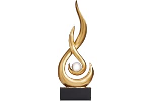 XYQXYQ Modern Abstrakt Konst Bordsdekoration Harts Guld Staty Moderna Prydnader för Vardagsrum Stort Presentförslag Heminredning 12.7 x 6.35 x 26.67 cm Samlarföremål för Hem