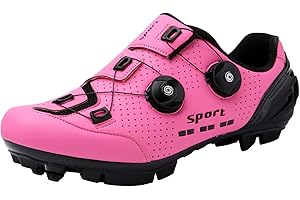 ZHENSI Zapatillas De Ciclismo para Mujer Zapatillas para Bicicleta De Montaña Y Carretera Compatibles con Calas Giratorias Cerradas Ligeras