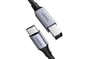 UGREEN Cable de Impresora USB C a Tipo B 2.0 Compatible con MacBook Pro, iPad, ASUS, HP, Epson, Brother, Lexmark, Canon (1 Metro)
