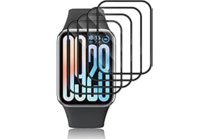 Funrae Screen Protector for Xiaomi Mi Band 9 Pro for Tempered Glass, 4 Pieces Full Screen Bubble-Free HD Anti-Scratch Screen Protector Waterproof Hardness 9H Screen Protector Film