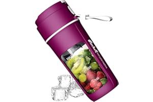 ELECHELF Portable Blender, Mini Blender for Shakes and Smoothies, Personal Blender USB Rechargeable, Fresh Juice Blender with 10 Blades, 12oz Handheld Blender for Kichen Ice(Purple)