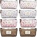Produktbild 8 Stück Federmappe Stiftemappe Blumenmustern Segeltuch Federtasche Leinwand Schüleretui Multifunktions Kosmetischer Makeup Tasche