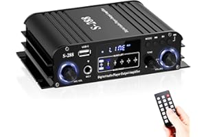 4.1 Canali Amplificatore Audio, 1600W Stereo Bluetooth 5.0, Amplificatore Stereo hifi 50W X 4, 12 V / 220 V per Scheda SD/FM/