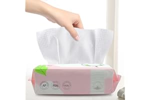 GothicBride Trockene Pflegetücher Weiches Handtuch 100% US-Baumwolle Einweg Gesichtstuch Trockene Tücher Geeignet für Empfindliche Trockene Haut Weiche Pflegetücher(1 Paket-60 Stücke)…