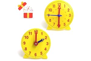 CQQNIU 2 Stück Lehruhren für Kinder, Lehr- und Vorführspielzeug, Uhrkalender, Zeitanzeige, Lehrhand, Lehruhr (10 cm)