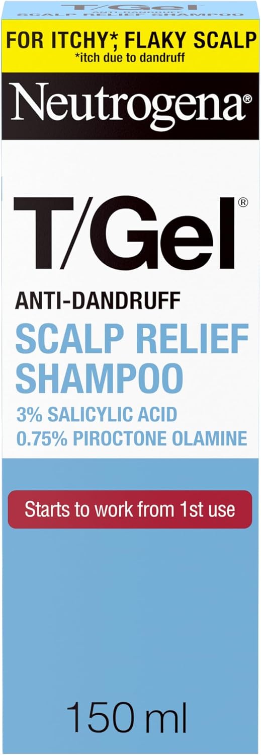 Neutrogena T/Gel Scalp Relief Anti-Dandruff Shampoo (150ml) With 3% Salicylic Acid, Suitable for Those Prone to Scalp Psoriasis and Seborrhoeic Dermatitis