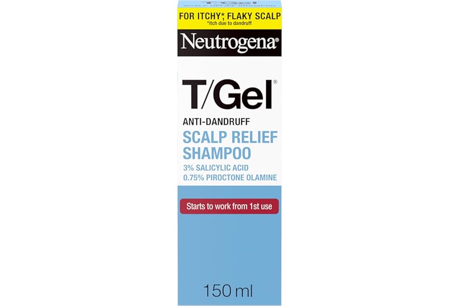 Neutrogena T/Gel Scalp Relief Anti-Dandruff Shampoo (150ml) With 3% Salicylic Acid, Suitable for Those Prone to Scalp Psoriasis and Seborrhoeic Dermatitis