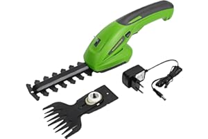 WORKPRO Cisaille Sculpte-Haie et Taille-Herbes sans Fil 7,2V - Cisaille à Gazon avec 2 Lames, Batterie 1500mAh, Chargeur pour Coupe, Elagage
