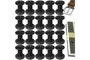 SHSMPXOY 20 Set Chicago Screws Posts for Leather Rivets M5*10mm Chicago Book Binding Screws Rivets Cross Head Chicago Button Screws for DIY Book Scrapbook Bookbinding, Bags,Collars(Matte Black)
