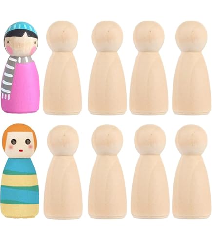 Lot De 20 Figurines En Bois à Peindre, Poupées à Peindre