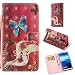 Produktbild HuaWei Mate 10 Pro Hülle,Alfort HuaWei Mate 10 Pro Schutzhülle, Retro Ledertasche Flip Lederhülle PU Leder Tasche Cover Wallet Case für HuaWei Mate 10 Pro Smartphone (Chaoyang Blue Butterfly)