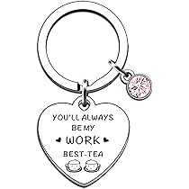 TTOVEN Portachiavi da donna con scritta Work Bestie, regalo di ringraziamento per donne, Argento, Etichettalia unica
