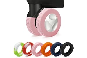 XYOFUN Luggage Compartment Wheel Protection Cover - Upgraded 8-Pack Anti Dust & Scratch Noise Reduction Carry On/Travel Suitcase Wheel Protector - Pink