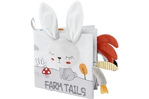 Vicloon książka z tkaniny dla niemowląt, miękkie książeczki dla dzieci, książka z materiału dla dzieci, zwierząt 3D zabawka do nauki, sensoryczna książeczka dotykowa i dotykowa do wczesnego rozwoju