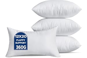 QSWRD 30 x 50 CM Kuddar Set om 4 Små Vita Innerkuddar Dekorativa Kuddfyllning Ryggkuddeinsatser för Soffkudde Rektangulär Kud