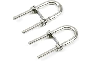 LONGHAO 2 pezzi U bolt M5 Bullone a U Bullone Bulloni a U Acciaio Inossidabile Bullone a U Argento Con Rondella Dado, Utilizzato Per Automobili, Accessori Per Barche, Sartiame a Forma Di U Per Yacht